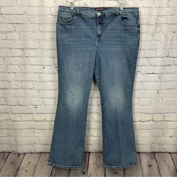 Gloria Vanderbilt Blue Jeans Womens Plus 20W Stretch Boot Cut Med Wash High Rise - Picture 1 of 11